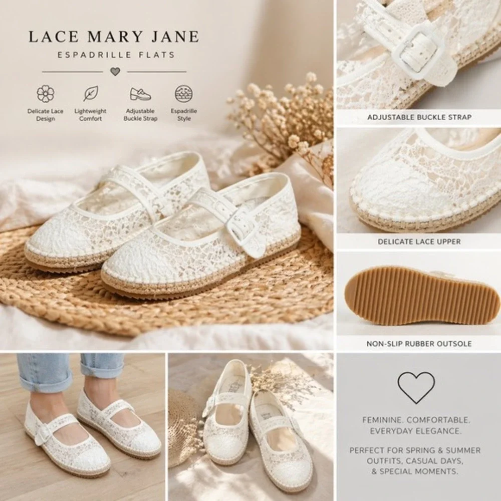 Big Girl Lace Flats Art Class Madeline White 13‎ New With Tags